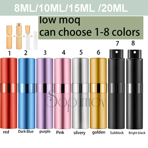 Custom Logo Party Geschenken 5Ml 8Ml 10Ml 15Ml 20Ml Aluminium Mini Draagbare Reisspuitfles Draai Navulbare Parfumverstuiver - Product Image 3