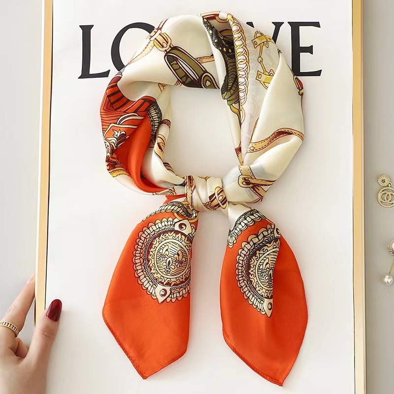 Orange 70 square saddle leather buckle-70cm-70cm