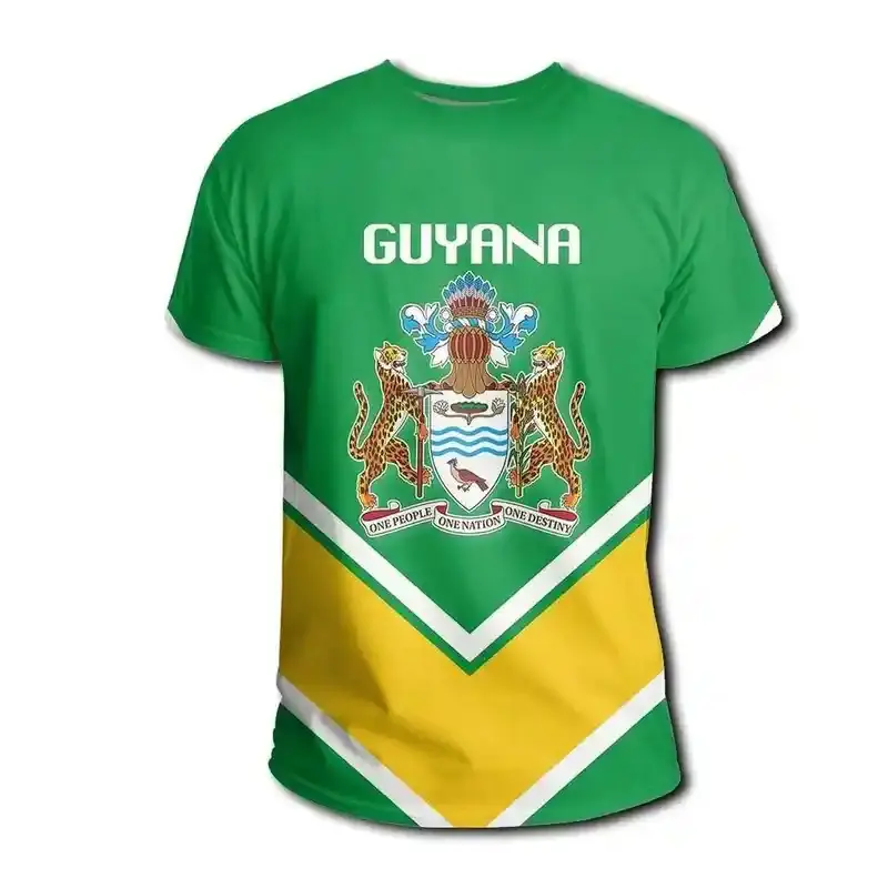 Nueva camiseta con bandera de Guyana Camisetas de ropa de marca original con la bandera de México y productos de Guatemala Camisetas
