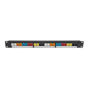 24 puertos descargados montaje en rack en blanco blindado UTP FTP SFTP Cable de red Patch Panel para módulos Keystone Jack - Product Image 4