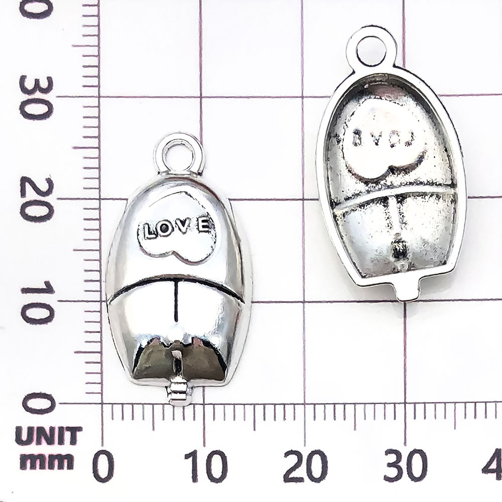 1 antique silver mouse - 1.5g - 27*15mm - 21418