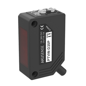 AkuSense-Interruptor de reflexión infrarroja difusora de PTVW-D10N, doble indicador LED IP65, 10cm, sensor fotoeléctrico cuadrado LED rojo - Product Image 1