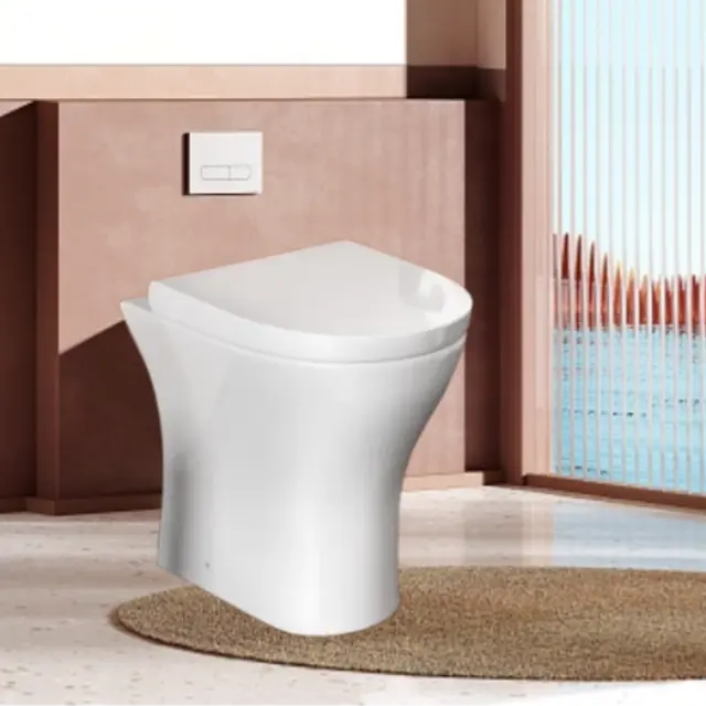 Vente en gros économique chasse d'eau retour au mur toilette en céramique toilette pour salle de bain placard
