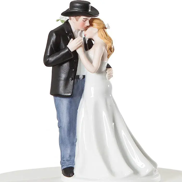 Old Fashion Lovin Cowboy Western Wedding Cake Topper