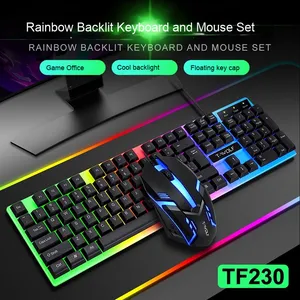 Tf230 RGB发光键盘鼠标套装通用串行总线接口104按键游戏办公室台式笔记本电脑标准背光发光二极管 - Product Image 6
