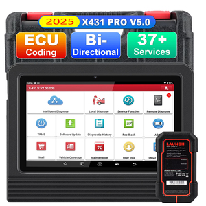 Versión 2025 Launch X431 Pro V5.0 Sistema completo bidireccional OBD2 Escáner OBDII Herramienta de diagnóstico de coche con 36 reajustes 2 años gratis
