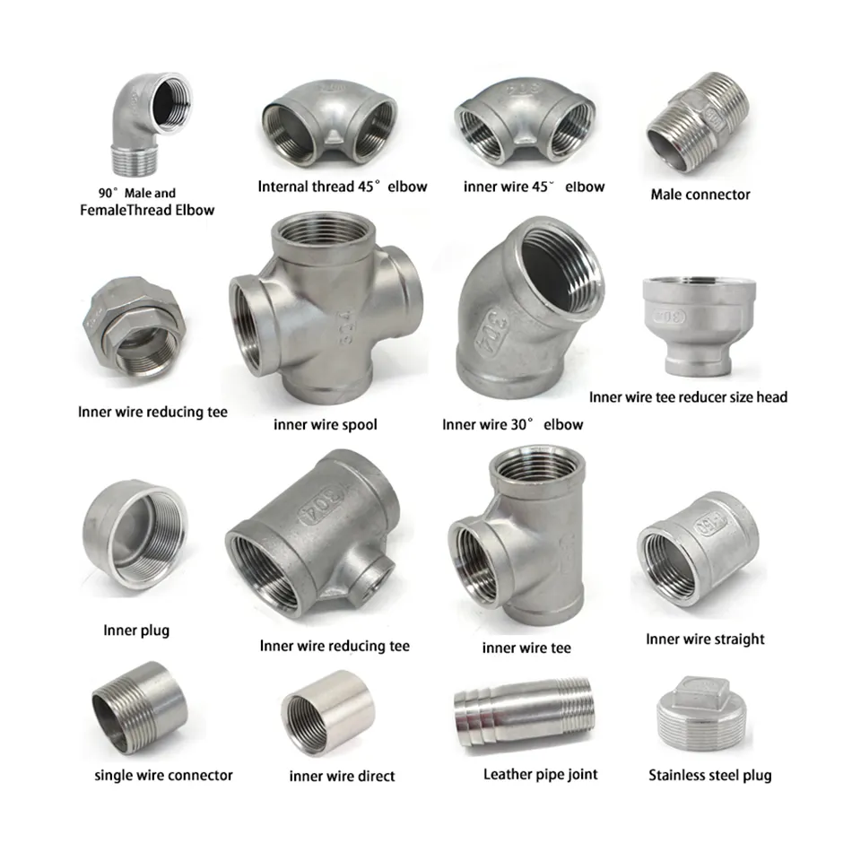 Ss 304 Aço Inoxidável 316 Npt Bsp Rosca 90 Cotovelo Acoplamento Redutor Acoplamento encaixe pipe nipple