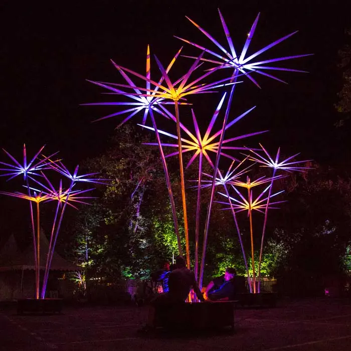 ECOJAS-luz RGB para exteriores, esculturas de jardín personalizadas, lámpara de árbol grande para exteriores, muebles, luz con motivo LED