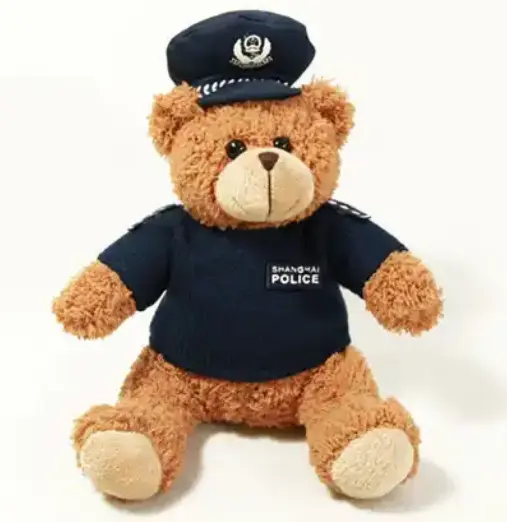 Regali Fashional per bambini, il poliziotto porta un peluche di peluche con una tuta della polizia