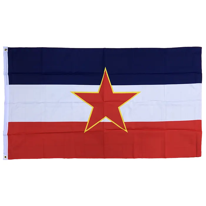 ราคาถูกที่กำหนดเองผสมการออกแบบที่แตกต่างกันสีแห่งชาติ 3X5FT ธงยูโกสลาเวีย