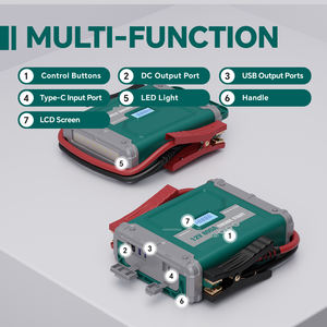 Стартер Carstel 800A с ЖК-дисплеем и светодиодной подсветкой, Аккумулятор LiFePO4 32000 мАч для грузовиков и мотоциклов - Product Image 5