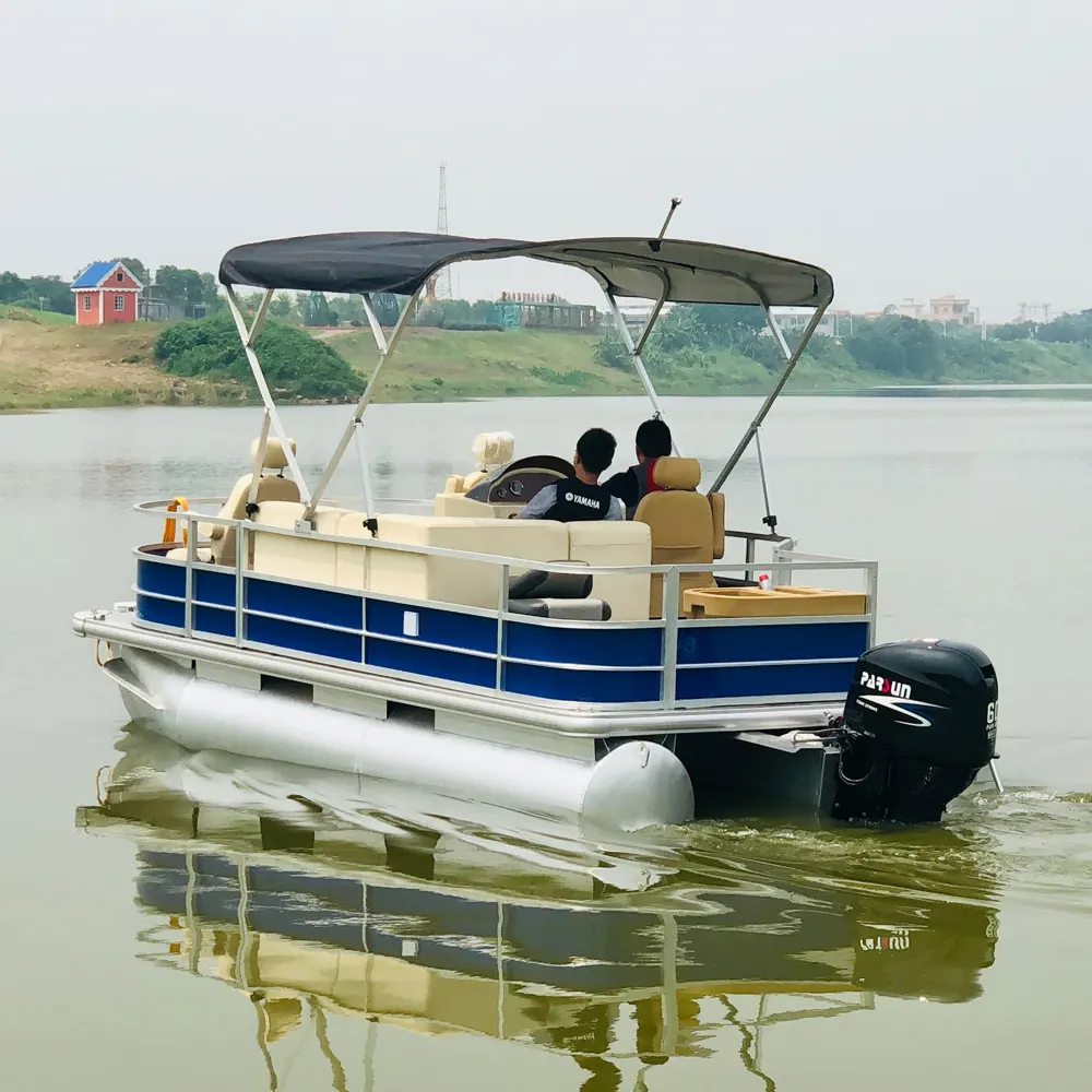 Barco de pesca de aluminio de 26 pies equipado con motor fuera de borda y tanque de pesca a la venta