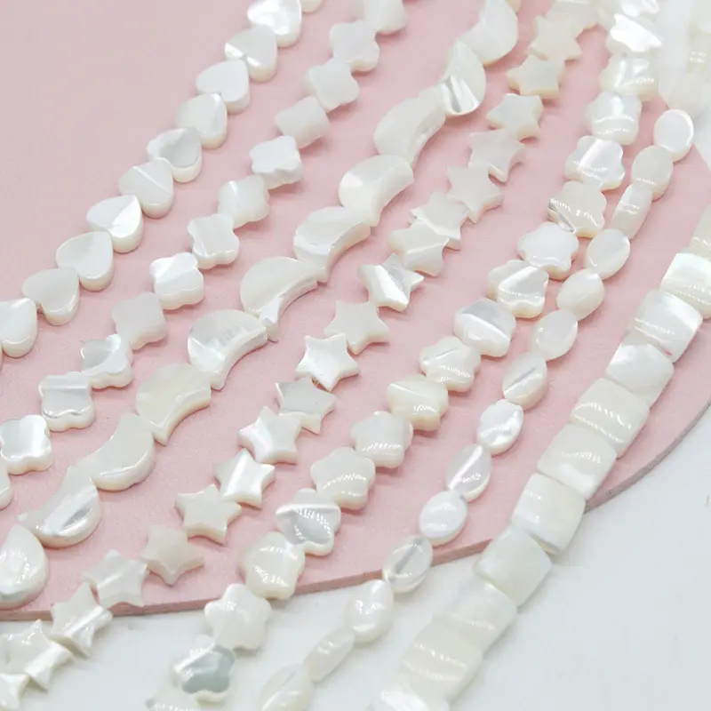 Cuentas de concha de perlas madre para manualidades, cuentas de concha de perlas naturales en forma de corazón para fabricación de pendientes, 6mm, venta al por mayor