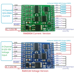 Mini 12CH RS485 Mixed IO Module Current Voltage Analog Collection 0-20MA 4-20MA 0-5V 0-10V NPN <strong>Digital</strong> <strong>Input</strong> 300MA MOS <strong>Output</strong> - Product Image 1