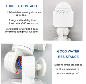Sensor de movimiento Pir ajustable y giratorio de 180 grados, interruptor automático de luz de pared para exteriores, AC220V, IP44 - Product Image 4