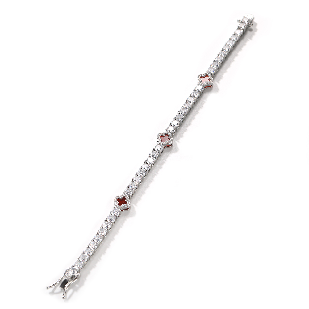 silver +red agate