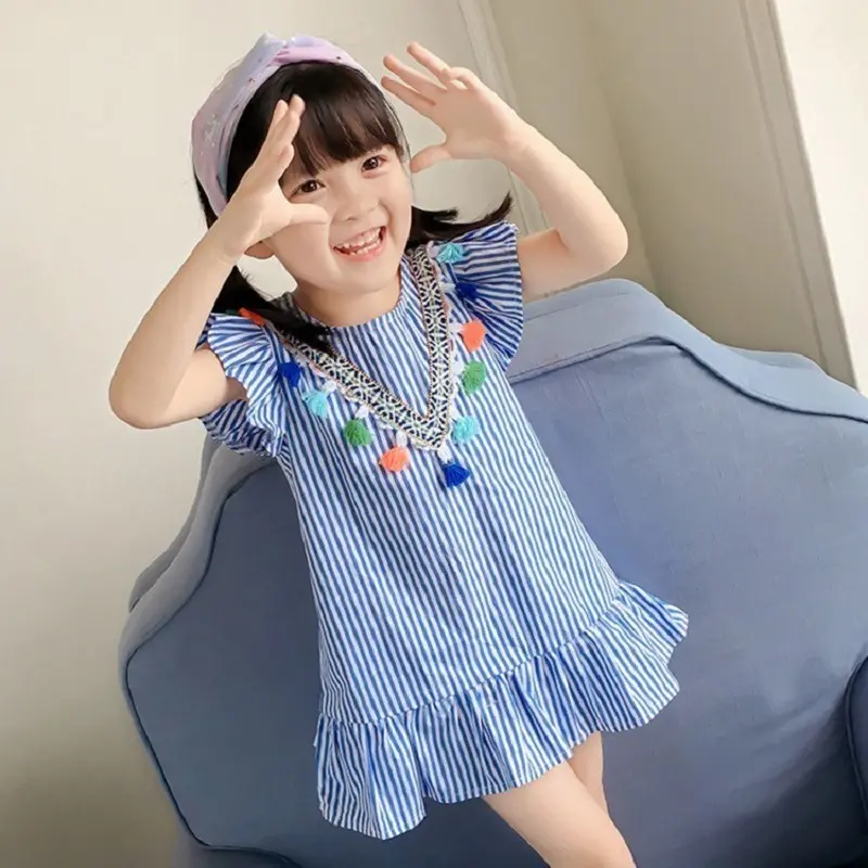 New1 Spring Children Dress Polka Dot Kids Dresses for Girls Cotton Long Sleeve Girl Dress Cute Girls Clothes Full Casual Taffeta