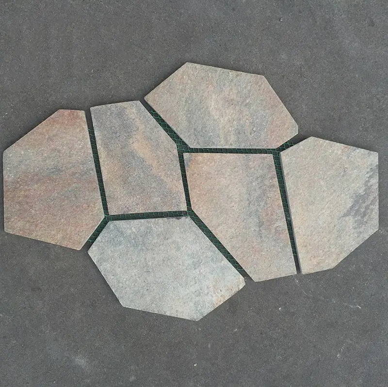 Telha rústica de piso externo, pedra natural pátio