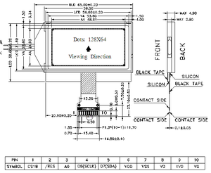 Display lcd cog 128x64 10 pin fpc st7567 controller 12864 lcd grafico - Product Image 6