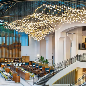 Flughafen Einkaufszentrum Lobby Kronleuchter dynamische Programmiervorrichtung Rezeption Beleuchtung benutzerdefinierte Kronleuchter hochwertig Bar Club LED - Product Image 3