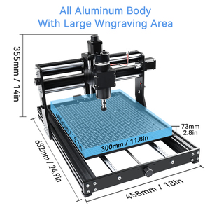 500瓦数控刳刨机CNC4030 Pro全金属结构3 Aixs数控雕刻机，带离线控制器，用于木质金属中密度纤维板