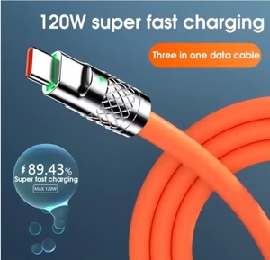 Artık Tangles sıvı silikon USB-C kablo 6A hızlı şarj + çinko alaşımlı dayanıklılık - Product Image 2