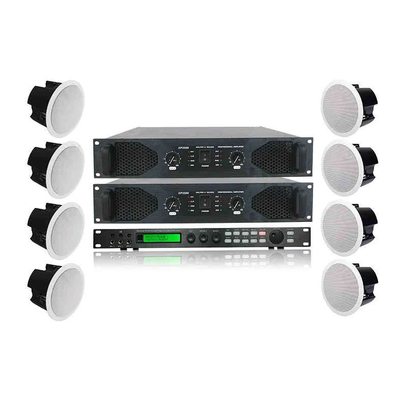 Derniers haut-parleurs de plafond étanches 8*40W Surround Sound BT avec amplificateur pour application audio Home cinéma