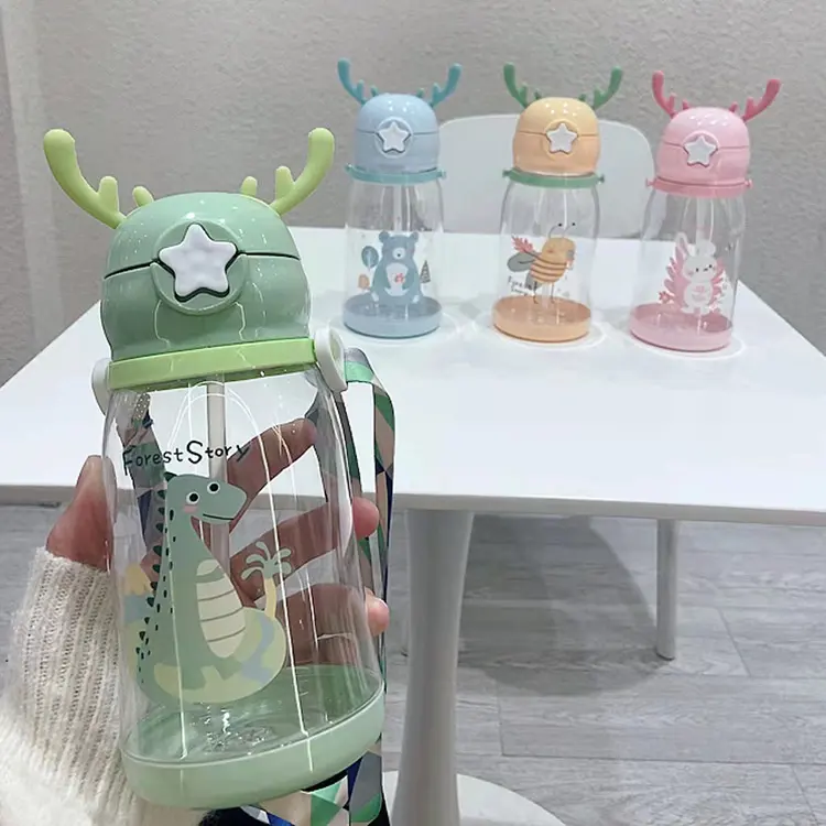 Garrafas de água infantis, garrafas escolares de plástico sem bpa para crianças