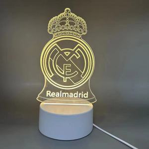 Creativo 3d luce notturna del Logo del Club di calcio telecomando Led visuale ambientale lampada da tavolo luce regalo batteria camera da letto 30 piccoli moderni - Product Image 6