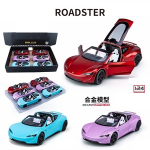 1:24 Tesla <strong>Model</strong> Car Toys Roadster Push Back Funtion With Light and Sound Tesla Toy Car for Boys Shantou Toys