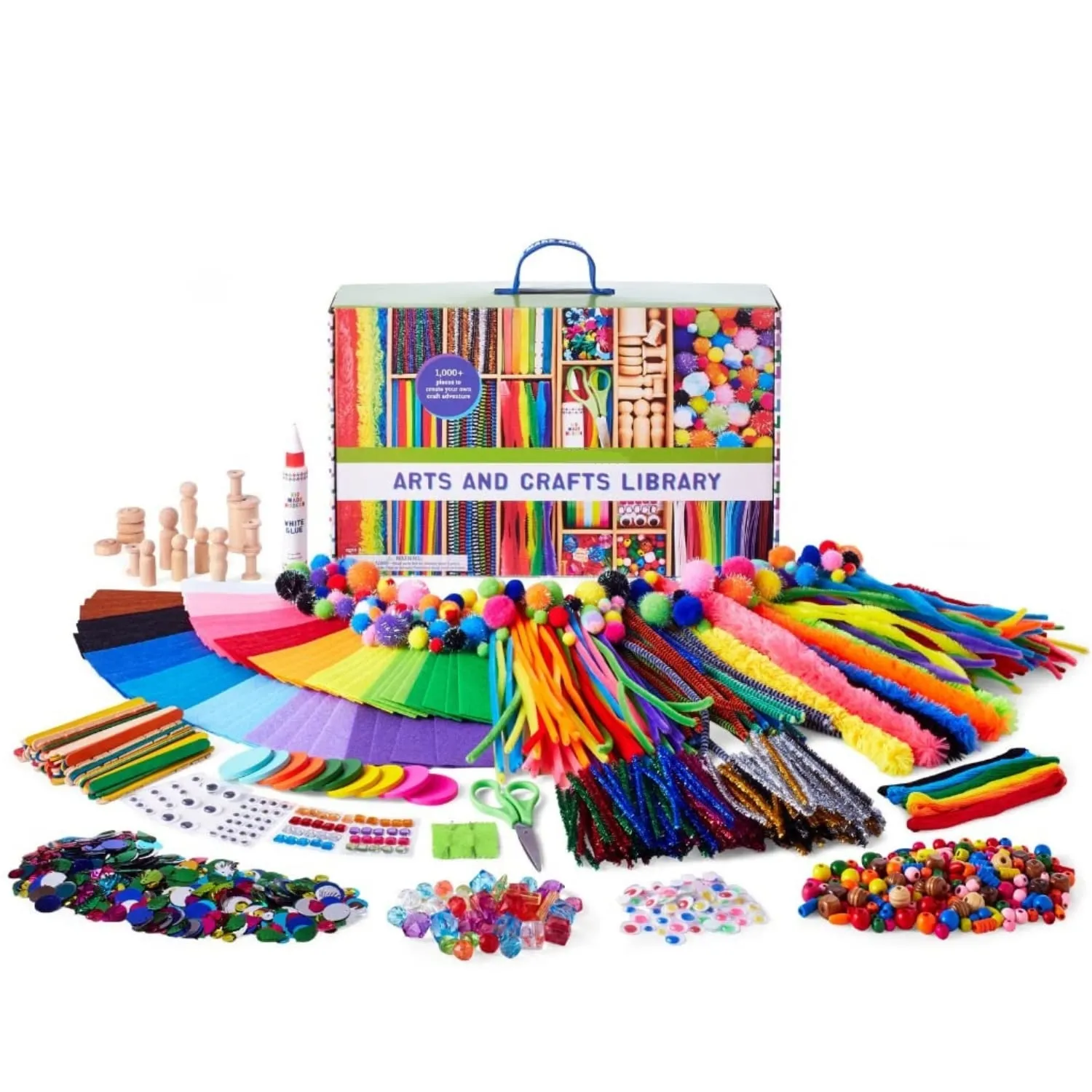 Biblioteca di forniture per arti e mestieri artigianato per bambini fai da te include forniture artistiche per la scuola