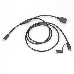 自定义Type-C到usb-a母微型USB和闪电2合1集线器，带屏蔽笔记本电脑/笔记本电脑的多端口usb-c适配器 - Product Image 2