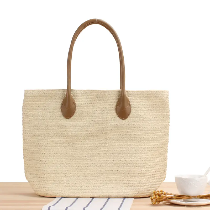 Cheap Simple Straw Bag Wholesale High Quality Beach Bags Straw Basket Tote Straw Bag