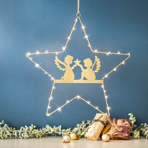 Stella di metallo ha condotto la luce della stringa del filo di rame per la decorazione delle vacanze di natale funzione del Timer della batteria - Product Image 1