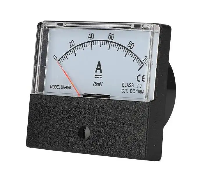Amperímetro dc DH-670, com testes elétricos de brilho ponteiro analógico medidor de amperímetro dc20a 30a 50a 75a 100a 150a 200a dc medidor de amperímetro