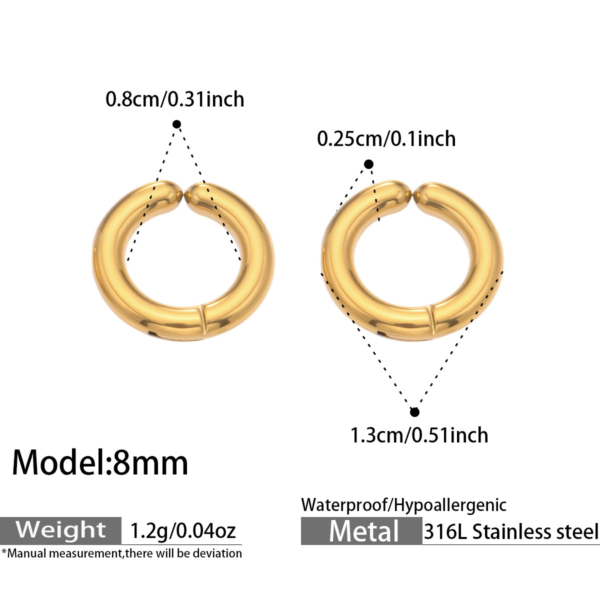 Gold 8mm