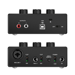 USB <strong>Audio</strong> <strong>Interface</strong> <strong>16</strong> Bit /48 kHz True Stereo Sound Card 1x XLR/TRS 1x 1/4&quot; 2X RCA USB for PC/Win/Mac Recording Sound Cards - Product Image 5