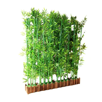 Tela decorativa para jardim, folhas de bambu de seda artificiais