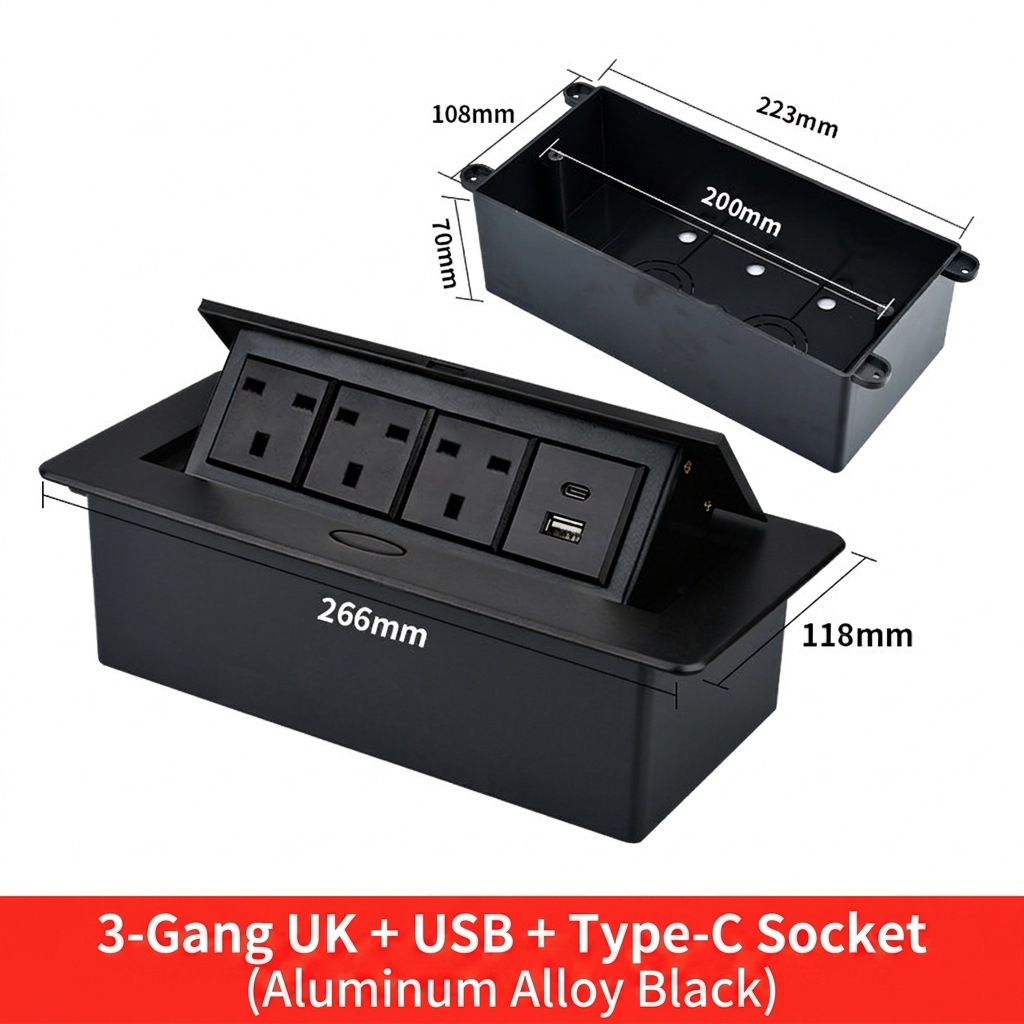 Three british usb typec-black