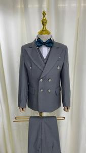 ชุดสูทฤดูร้อนของเด็กผู้ชายชุดเสื้อกั๊กแจ็กเก็ตแบบบางกางเกงระบายอากาศได้ชุดปาร์ตี้งานแต่งงานกลางแจ้งชุดวัยรุ่นเข้ารูป - Product Image 5