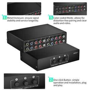 3 en 1 de 3 RCA AV Splitter RGB Selector Audio Video interruptor Convertidor para X-box 360 W-ii PS2 PS3 DVD/VCD/EVD/HDVD - Product Image 4