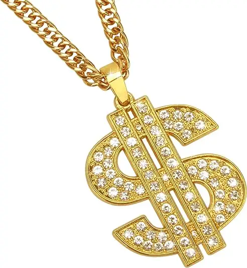 Fancy Rhinestone Charms Dollar Rotating All In Fast Coin Charm Cash Amulet Money Pendant Necklace Fashion Jewelry Necklaces