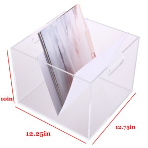 Organizador de almacenamiento grande de acrílico transparente para oficina, archivo de revistas con mango - Product Image 1