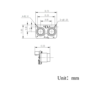 Módulo de medición de distancia láser de nivel TTL de 50 metros Sensor MCU RS232 485 puerto serie conectado sensores de movimiento y posición - Product Image 6