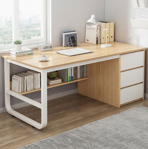 Simple 100/120/140cm <strong>Computer</strong> Desks Large Desktop Study <strong>Table</strong> <strong>With</strong> Drawer and <strong>Shelf</strong> Office Desks <strong>Wood</strong> <strong>Computer</strong> <strong>Table</strong> - Product Image 3