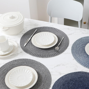 高品质编织餐桌垫新款涤纶面料西服杯垫防烫保温pp圆垫 - Product Image 5
