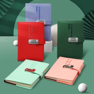 Cuaderno de contabilidad con bloqueo de contraseña para adultos, cubierta de cuero de tamaño A3 de 100 páginas para estudiantes femeninas, blocs de notas masculinos, organizador de mano para estudiantes - Product Image 1