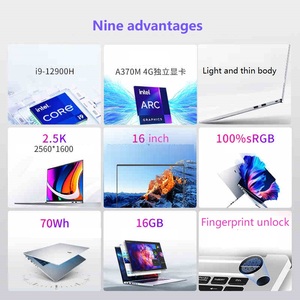 NEW 12th Ge <strong>2</strong>.5K In-tel I9-12900h I5-12450H GPU Iris Xe/A370M 16+512g Light and Thin Notebook <strong>Computer</strong> with 16&quot; Office Laptop - Product Image 2