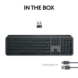 Teclado inalámbrico iluminado Logitech MX Keys con Bluetooth USB C para Apple macOS Microsoft Windows Linux iOS Android - Product Image 2