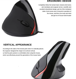 Vendita di fabbrica 5D USB cablato verticale Mouse 1600DPI 5 pulsanti comodo Mouse ottico ergonomico per Business Gaming Design - Product Image 4